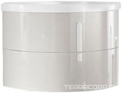 Тумба подвесная 77,5х39,5хh54см, c 2-мя выдв.ящиками, в комплекте с керам. раковиной с 1отв.д/смес., (цв. Bianco Lucidi),  XX Idea Group Moon BC775 Bianco Lucidi