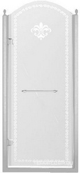Дверь в нишу 900хh2166мм, "Левая" петли слева, (стекло прозрачное с матовым узором, 8мм, фурнит. цв.хром), Retro XX