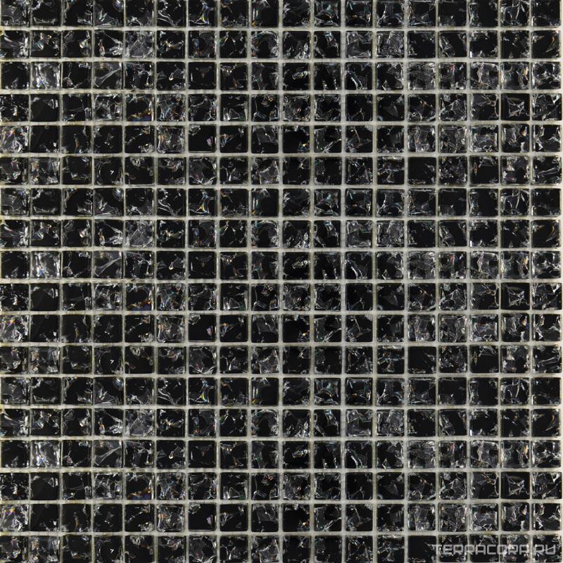 Мозаика Мастера Керамики Glass Мозаика МС 448 моно черная колотая 30x30 Черный, фото 3