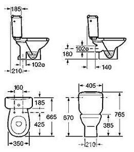 Бачок для унитаза VICTORIA KL Roca Виктория 34139E000/34139Z000
