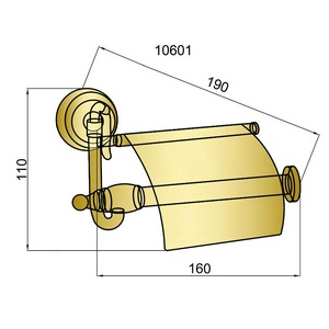 Держатель для туалетной бумаги с крышкой , крепеж в комплекте, бронза ZZ Boheme Medici 10601
