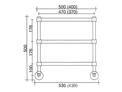 Полотенцесушитель 500(530)хh500х125мм, подвод воды int.470мм, (цв.золото), краны, крепёж в компл., (ГВС, 6 bar) Margaroli  ZZ Margaroli Sole 440-500x518,5-470/3M Gold