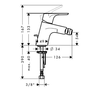 Смеситель для биде, с д/к, (цв.хром),  Hansgrohe Focus 31920000 /  Focus