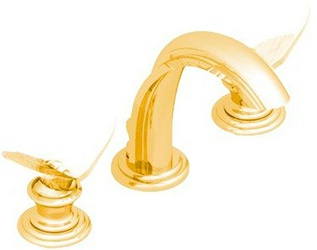 Смеситель на раковину, на 3 отв., с д.к. (цв. золото (Dore)) Papillon ZZ