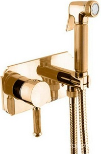 Смеситель встраиваемый в стену, с гигиеническим душем, (цв.золото, одноручковый),  ZZ Cezares Olimp OLIMP-DIF-03/24-L