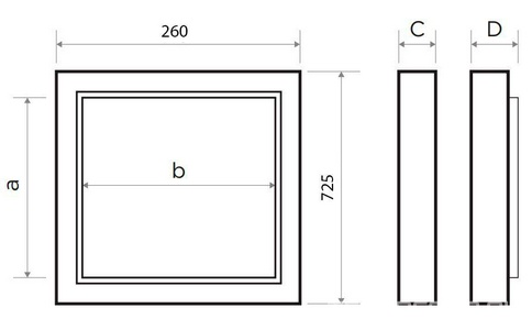 Люк сантехнический ревизионный  72,5(в)*26(ш) см, открывание нажатием, ключ для регулировки в комплекте ZZ Люкер AL-KR AL-KR 72,5/26