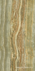 Керамогранит Ariostea Ultra Onici Green Onyx Vein Cut Lucidato (Shiny)  6 мм 150x300 Зеленый 