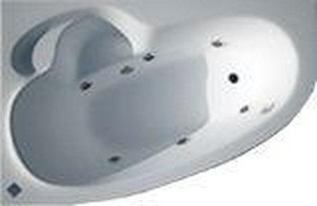 Ванна (правая) "Стандарт массаж",г/м,160х105хh63см, на раме, слив/перелив и панель компл. ZZ Thermolux Talia Talia P стандарт/масс