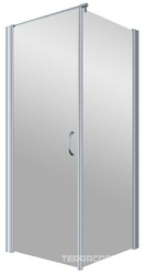 Душевое ограждение EP-Fis, 80*80*1900 мм, левая, профиль хром матовый, стекло сатин, БЕЗ поддона ZZ