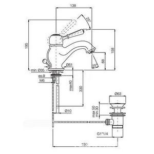 Смеситель для биде, с д/к, (цв. бронза),  ZZ Fima Carlo Frattini Bell F3362BR