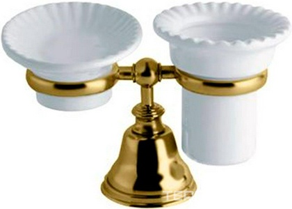 Мыльница и стакан настольные (цв.,бронза/керамика)  ZZ TW Collection Harmony TWHA141br