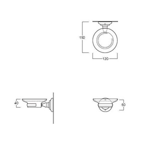 Мыльница настенная (цв. бронза / керамика)  ZZ Simas Victoria 260201 br