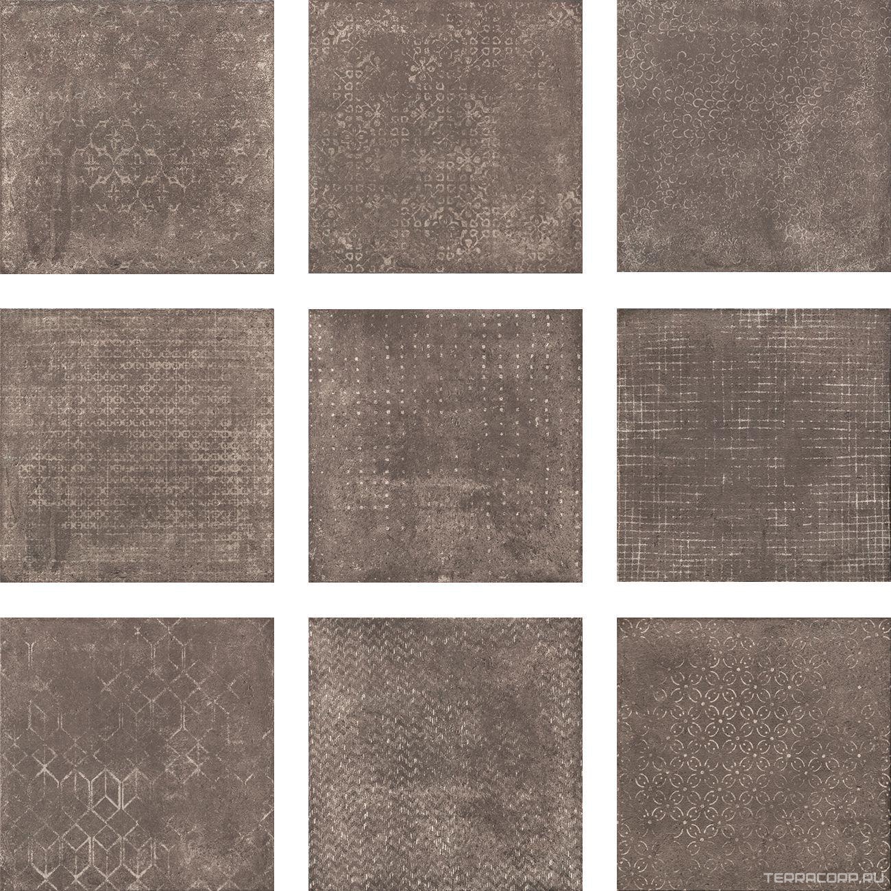 Керамогранит Serenissima Riabita Inserto Fabric Feng Shui (9pz) 40x40 Коричневый, фото 2