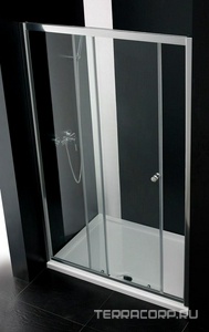 Дверь в нишу 1400хh1950мм, сдвижная с неподв. сегментом, левая/правая (вход 683мм), (стекло прозр. 6мм, фурнит. цв.хром),  ZZ Cezares Anima ANIMA-W-BF-1-140-C-Cr