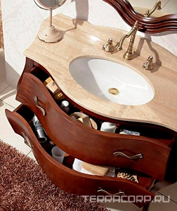 База под раковину, 131х61хh85см, с 2-мя выдв. ящиками, (БЕЗ столешницы арт.CARL04хх и раковины арт.LSOT), (цв. Ciliegio Anticato),  ZZ Cezares Carlotta CARL02.02 Ciliegio Anticato