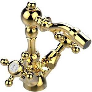 Смеситель на биде, на 1 отв., с д,к (цв. латунь (Luxbrass)) ,  ZZ THG 1900 G25-D030-3202