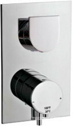 Смеситель-термостат для душа встраиваемый в стену, с переключателем, на 2 "Потребителя", (цв. хром), Ran ZZ