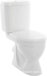 Унитаз-компакт "", косой выход, арматура 1-режим. Alcaplast, сиденье дюропласт с микролифтом, крепление в комплекте Sanita Стандарт WC.CC/Standart/2-DM/WHT.G/S1 (SDTSACC01030712)