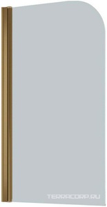 Шторка на ванну 75*140 см, профиль бронза, стекло прозрачное ZZ Vegas Glass EV EV760501/EV750501