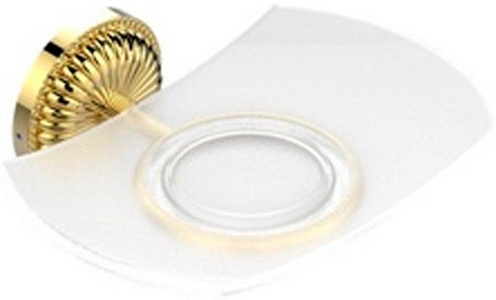 Мыльница настенная, стекл. с металл. держателем (цв. золото (Dore))  ZZ THG Cygne G31-F01-00500