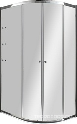 Душ.уголок 1200х900хh2000мм,R550, ассиметричный, 2 раздвижн.двери с 2 непод.сегм,"Левый",полки слева, вход 530мм,(ст/проз,6мм,фурн.цв.хром) Anima ZZ