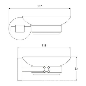 Мыльница настенная, хром/стекло   ZZ Iddis Gezanne L092