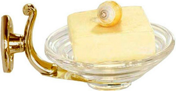 Мыльница настенная, (стекло прозрачное, держатель цв.золото),  ZZ Pomd'or Windsor 26.60.01.001