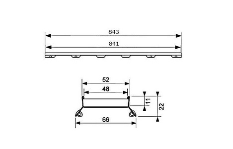 Основа под плитку для дренажного канала 900мм (нерж. сталь, прямая), Plate 2 ZZ Tece Tecedrainline 600972