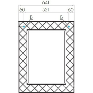 Зеркало  65 641*822*24 мм, белая рама, БЕЗ светильников, крепеж в комплекте ZZ Aquaton Венеция 1A155302VNL10