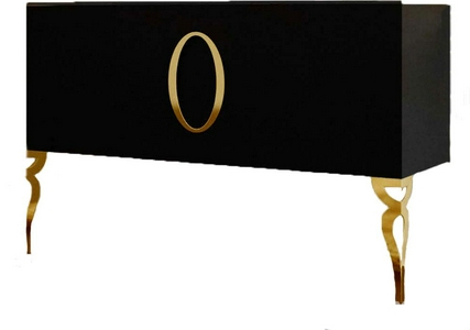 Тумба 100х45см, напольная, под раковину, с 2-мя выдв. ящиками, со стеклянной столешницей, (корпус цв. , ножки 2шт., ручка цв. золото),  ZZ La Beaute Savoie B100S2OR