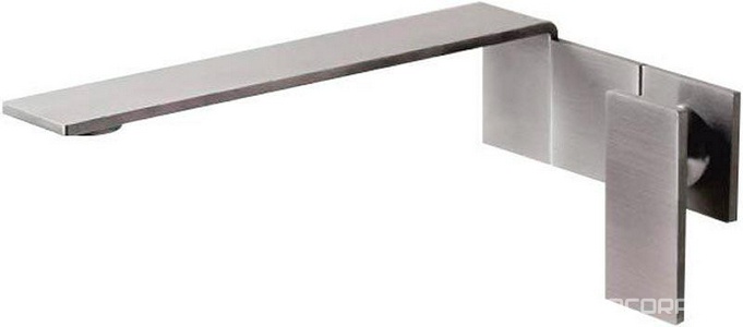 Смеситель для раковины, встраиваемый в стену, 1 ручк. гориз., излив 196мм, (цв. тертая сталь),  ZZ 3M 5mm RWIT 2851 IS 96