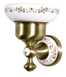 Мыльница Provance, подвесная, крепеж в комплекте, бронза/керамика XX