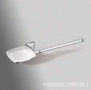 Полотенцедержатель+мыльница, крепление справа, (стекло матовое, креплен. цв.хром),  Colombo Portofino B3274 SX