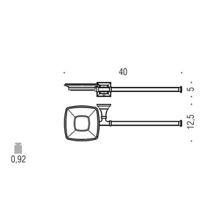Полотенцедержатель+мыльница, крепление справа, (стекло матовое, креплен. цв.хром),  Colombo Portofino B3274 SX