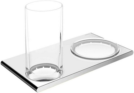 Стакан и мыльница, настенные, (хрусталь, держатель цв.хром),  ZZ Keuco Edition 400 11556 019000