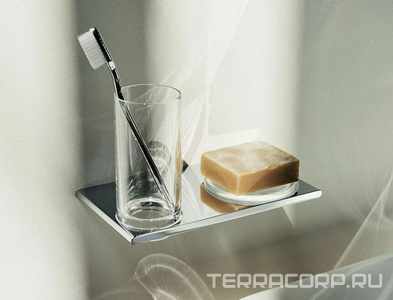 Стакан и мыльница, настенные, (хрусталь, держатель цв.хром),  ZZ Keuco Edition 400 11556 019000