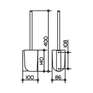 Ёрш настенный (цв.хром/стекло мат.)  ZZ Keuco Elegance New 11669 019000