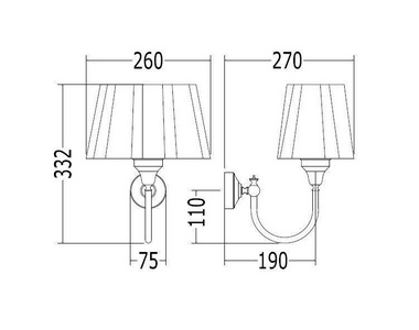 Светильник 260х270хh332мм, (держатель цв. латунь, абажур цв.чёрно-белый),  ZZ Devon & Devon Decor DEDECOROT