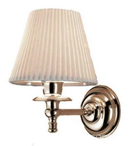 Светильник 160х200хh230мм, (держатель цв. латунь, абажур цв.белый),  ZZ Devon & Devon Plisse DEPLISSEOT