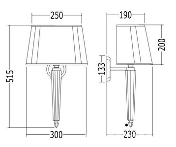 Светильник 300х230хh515мм, (держатель цв. латунь, стекло, абажур цв.белый),  ZZ Devon & Devon Crystal DECRYSTALOT
