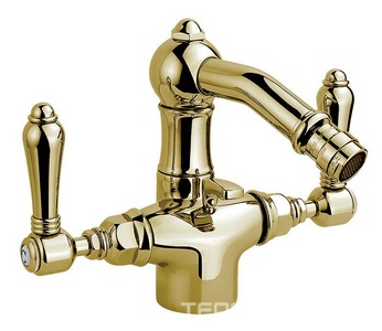 Смеситель для биде на 1 отв. с д/к (цв.гальван.золото, ручки El Capitan 69),  ZZ Nicolazzi Tradizionale 1434 GB 69