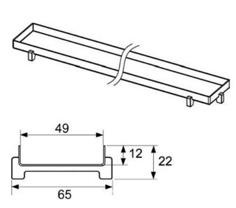 Основа под плитку для дренажного канала 800мм (нерж. сталь, прямая), Plate Tece Tecedrainline 600870