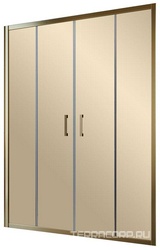 Дверь в нишу Z2P, 170*190 см, двухстворчатая раздвижная, профиль бронза, стекло бронза QuickNano ZZ