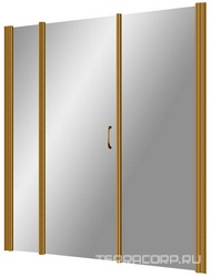 Дверь в нишу EP-2F, 205x190 см, распашная, петли слева, профиль бронза, стекло шиншилла  ZZ