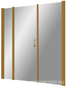 Дверь в нишу , 205x190 см, распашная, петли слева, профиль бронза, стекло шиншилла  ZZ Vegas Glass EP-2F EP-2F 205 05 02 / левая