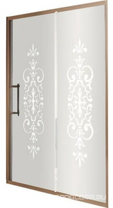 Дверь сдвижная 2-х секц. в нишу 166-172хh200см, (вход 71см), (правая/левая, профиль цв.бронза, стекло прозр. с декором N6 + StarClean),  ZZ Samo Dolce Vita B7390 N6 TBR + StarClean