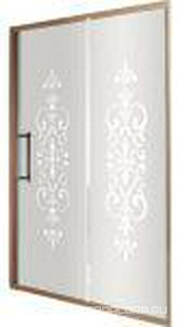 Дверь сдвижная 2-х секц. в нишу 166-172хh200см, (вход 71см), (правая/левая, профиль цв.бронза, стекло прозр. с декором N6 + StarClean),  ZZ Samo Dolce Vita B7390 N6 TBR + StarClean