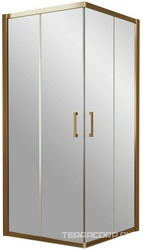Душевое ограждение ZA 90x90x190 см, двери раздвижные, БЕЗ поддона, профиль бронза, стекло прозрачное ZZ