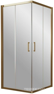 Душевое ограждение  90x90x190 см, двери раздвижные, БЕЗ поддона, профиль бронза, стекло прозрачное ZZ Vegas Glass ZA ZA 90 05 01