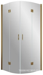 Душевое ограждение AFS, 1200*1200*1900 мм, полукруглое с распашными дверьми, профиль бронза, стекло прозрачное, БЕЗ поддона ZZ